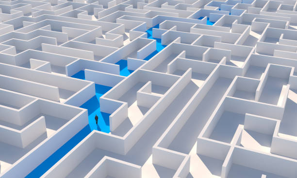 Businessman inside a maze Businessman inside a maze simplify stock pictures, royalty-free photos & images